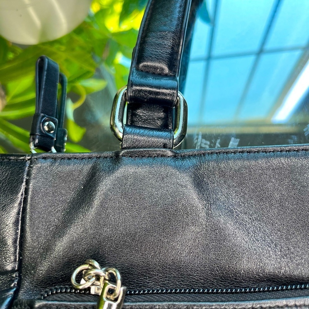 Giani Bernini Nappa Classic Leather Tote Bag Large Black Purse with Pockets​​​ - Picture 8 of 16